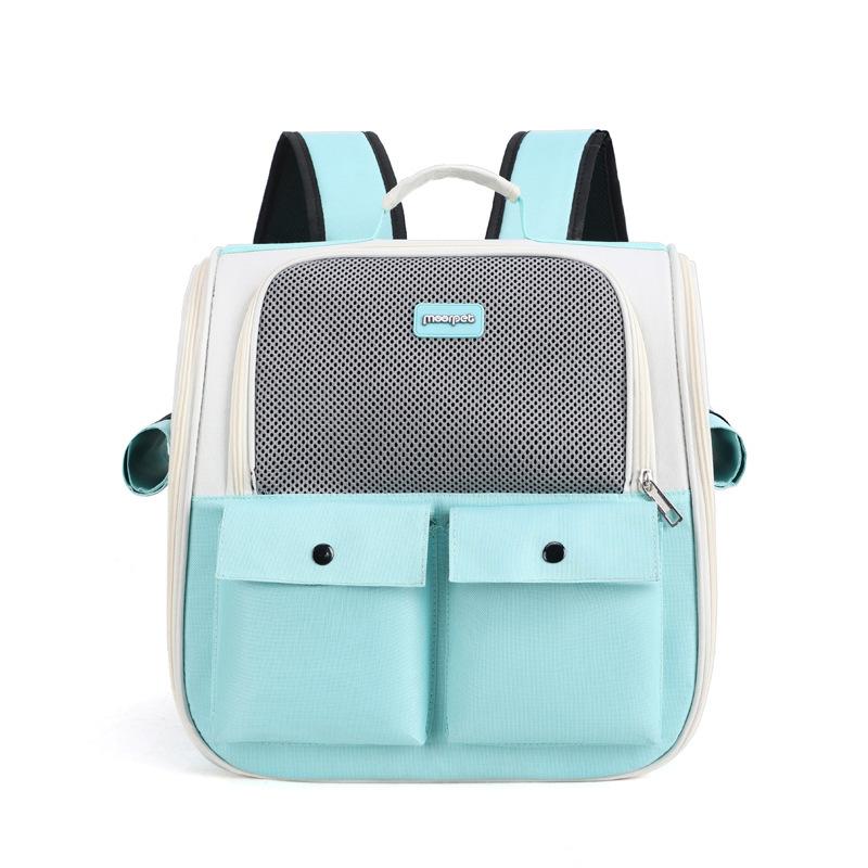 

Pet Bag Cat Out Large Capacity Oxford Cloth School Bag Carry Portable Double Shoulder Cat Bag Cat Backpack зелений