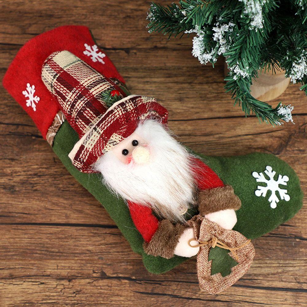Doll Christmas Socks Santa Claus Christmas Decoration Gift Holder Candy Socks  Kids
