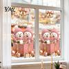 Removable Festive Wall Art Christmas Window Clings, Cute Snowman Santa Penguin Reindeer Stickers for Decals Glass, Reusable Holiday Static PVC