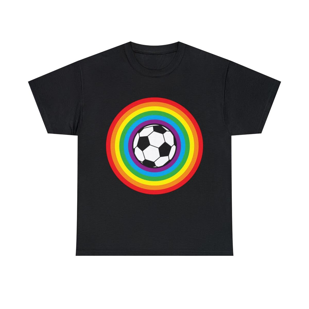 

Rainbow Soccer Ball Graphic Tee Shirt, S-5XL L