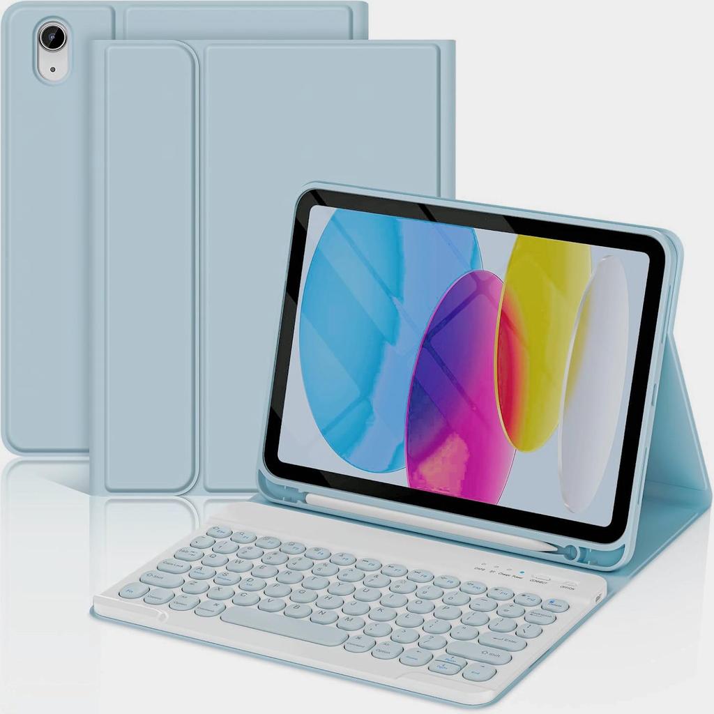 Redmi Pad 2 Tablet Case with Detachable Bluetooth Keyboard, Pen Slot, Round Cap, and Bluetooth Mouse