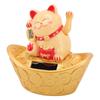 Solar Energy Lucky Cat Ornament Solar Wealth Welcome Waving Hand Fortune Cat Statue for Home Car