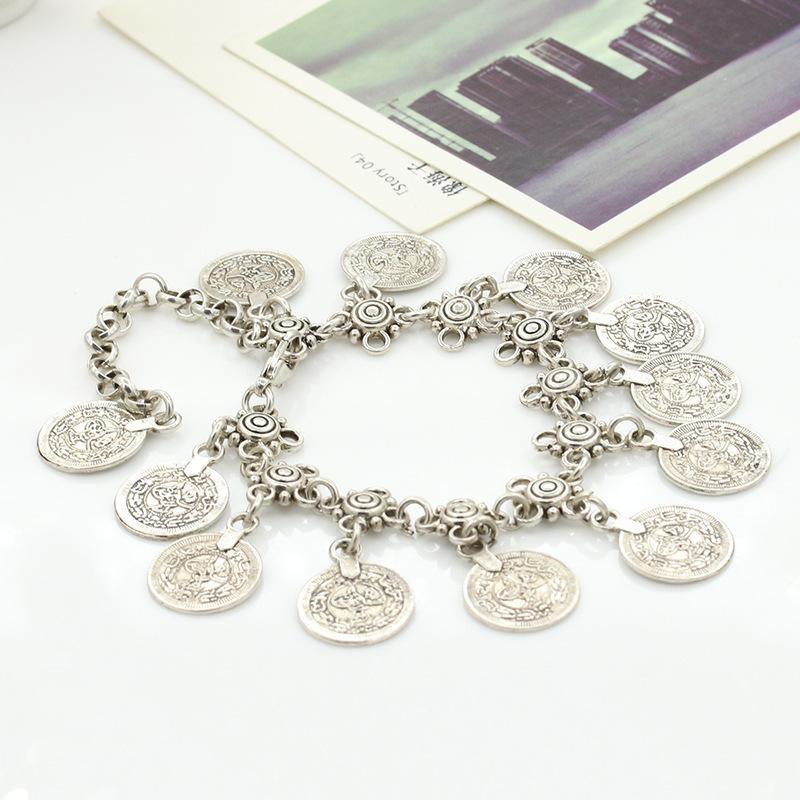 Vintage Bohemian Metal Tassel Barefoot Beach Foot  Anklet Luxury Charm Coin Ankle Bracelet for Women Friendship Jewelry Bijoux