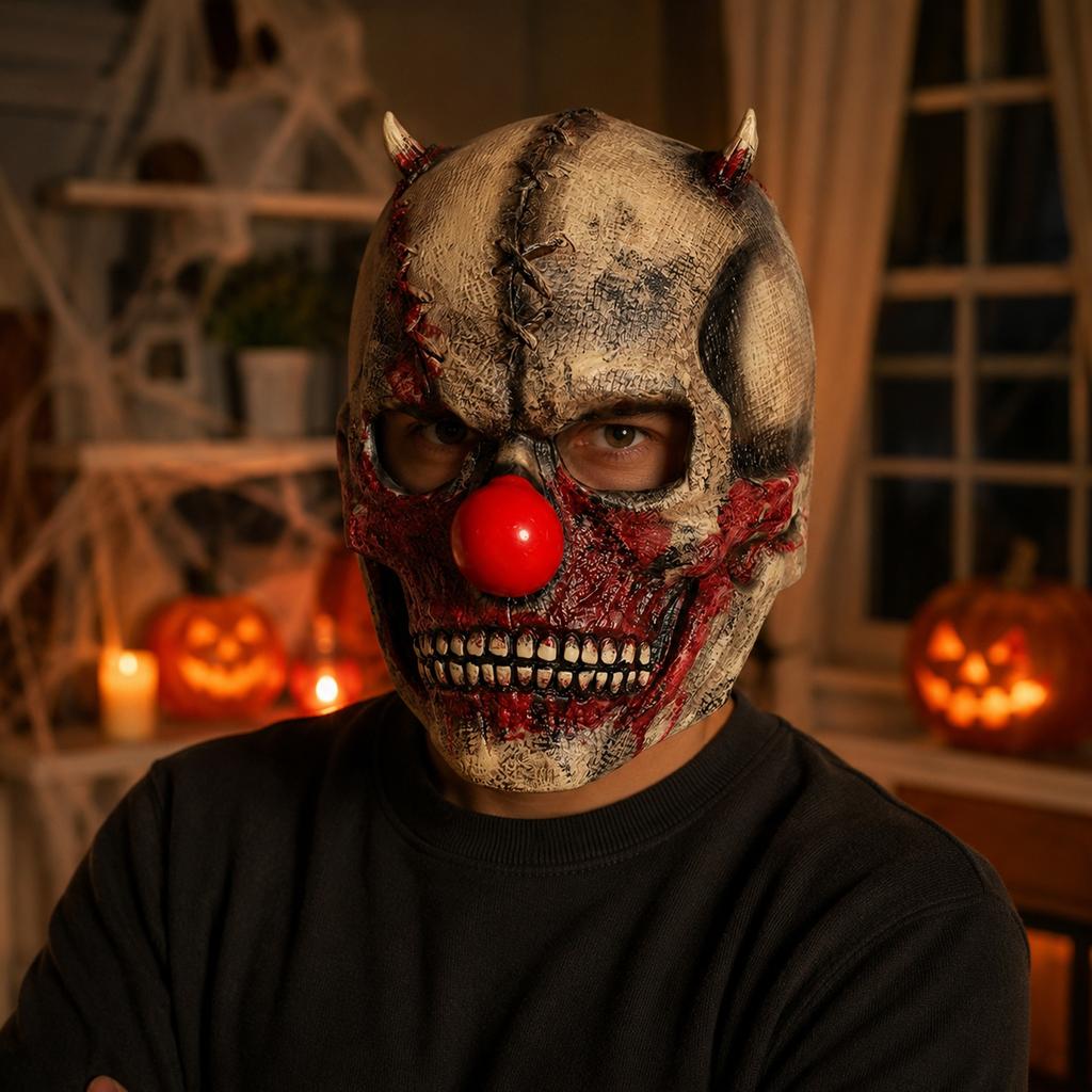 Skeleton with Red Nose for Halloween Party Costume