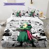 Roronoa Zoro Pattern Bedding Quilt Set Quilt Cover Pillowcase Home Birthday Gift(1 * Duvet Cover + 2 * Pillowcase, Without Core)