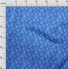 oneOone Georgette Viscose Medium Blue Fabric Floral Dress Material Fabric Print Fabric By The Yard 42 Inch