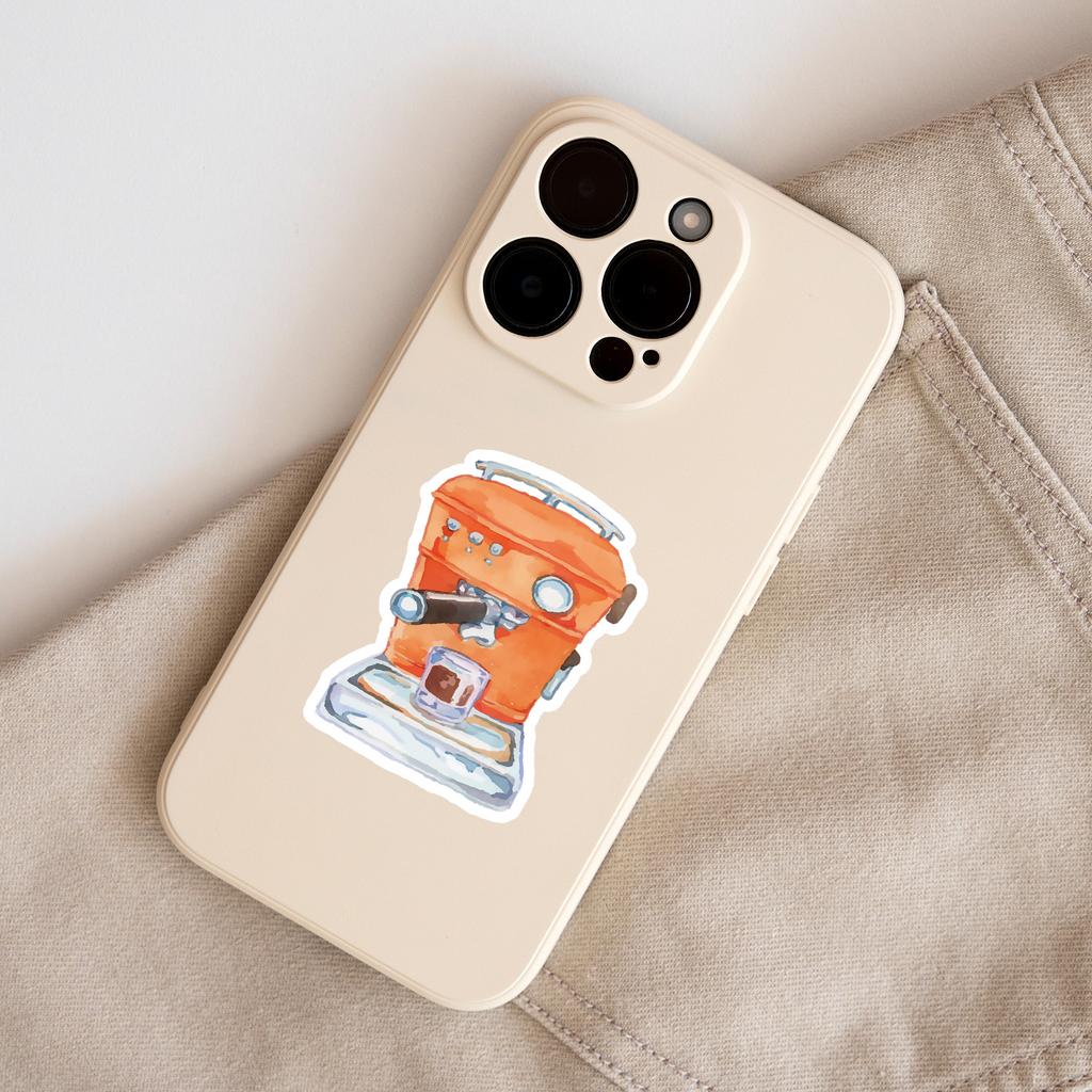 50 Cute Coffee Graffiti Stickers, Water Cup, Computer Waterproof Decorative Stickers, Creative Cartoon Stickers