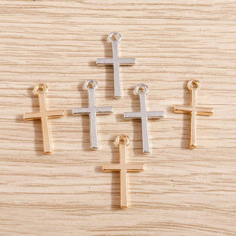 80pcs 10*18mm Small Cross Charms Pendants DIY Jewelry Findings Making Religion Charms for Earrings Necklaces Handmade Craft