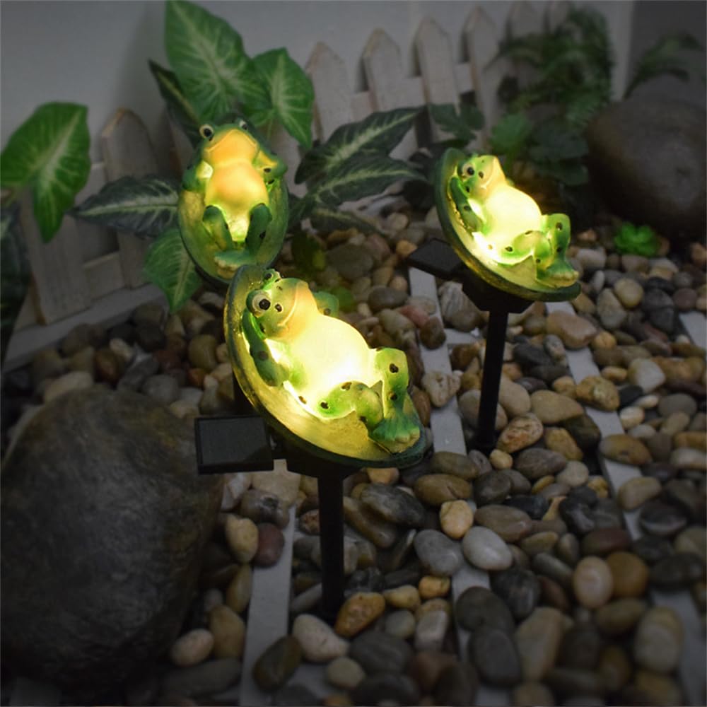 SITEDAN Solar Light, Squirrel Figurine Light, Frog Garden Light, Gardening Ornament, Outdoor Waterproof Garden Decoration (Frog)
