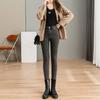 Womens High-Waisted Stretch Denim Pencil Pants 2026 Slim Fit Fleece-Lined Skinny Jeans