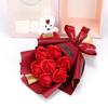 7 Heads Rose Artificial Bouquet Little Bear Gift Box Valentine's Day Handmade False Flower Bouquet Mother's Day Birthday Party