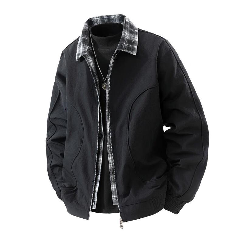 Wassup Sohot Men's Faux Layered Color-Block Bomber Jacket