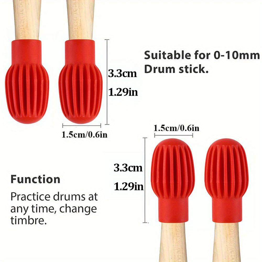 2PCS Drumstick Mute Silicone Drumstick Practice Tips Drumstick Head Rubber Sleeve For Quiet Drum Practice