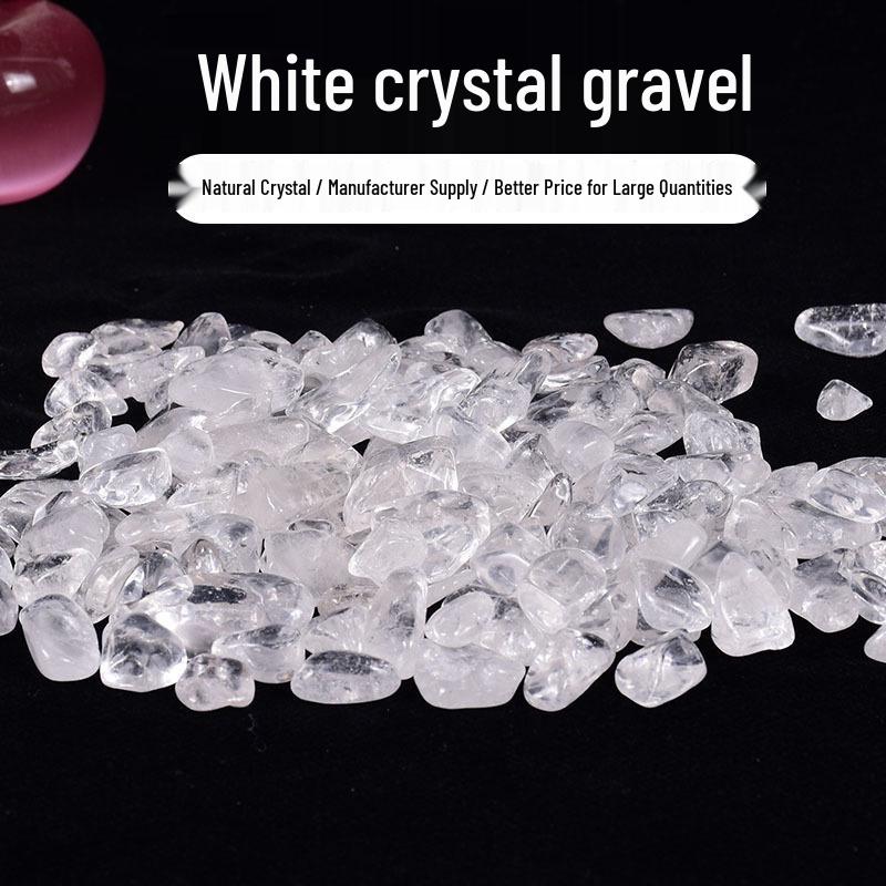 

White Crystal Crushed Stone - 1000g: Fish Tank & Flower Pot Decor, Demagnetizing Stone for Buddha. 3-5mm