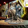 2D Flat Christmas Manger Scene Decoration The Holy Family of Jesus, Mary and Joseph with Donkey Acrylic Printed Tabletop Ornament   Home Office Church