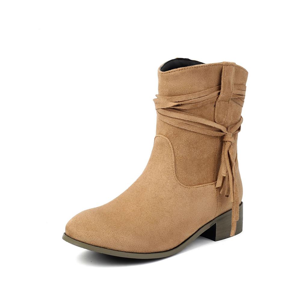 Women's Boots 2026 Autumn/Winter New Product Low Heel Suede Women's Casual Short Boots