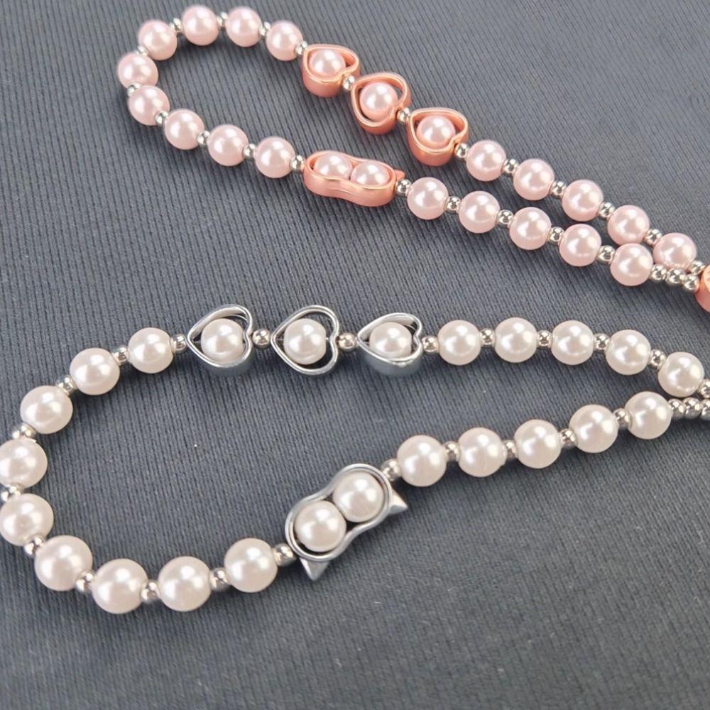 Cat Eye Pearl Phone Chain Wrist Strap Cellphone Charm Beaded Phone Lanyard  Girls Women
