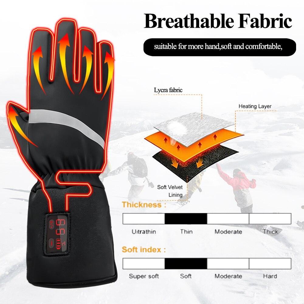 Buy 7.4V 2700mah Heated Ski Gloves, Heated Mittens for Men Women