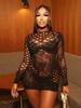 Hot Bodycon Dress Selling Night Club Wear Sexy Fishing Net Transparent Tights Lingerie Clothes Ladies Erotic Mesh Short Skirt
