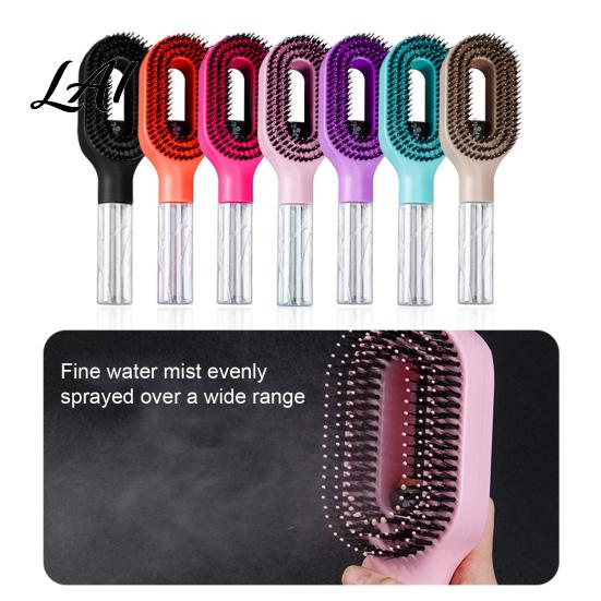 Scalp Massage Brush Heart Shape Spray Hair Brush Frizz Control Portable Detangling Comb 55ML Refillable Misting for Dry Flyaway & Tangled Smoothing