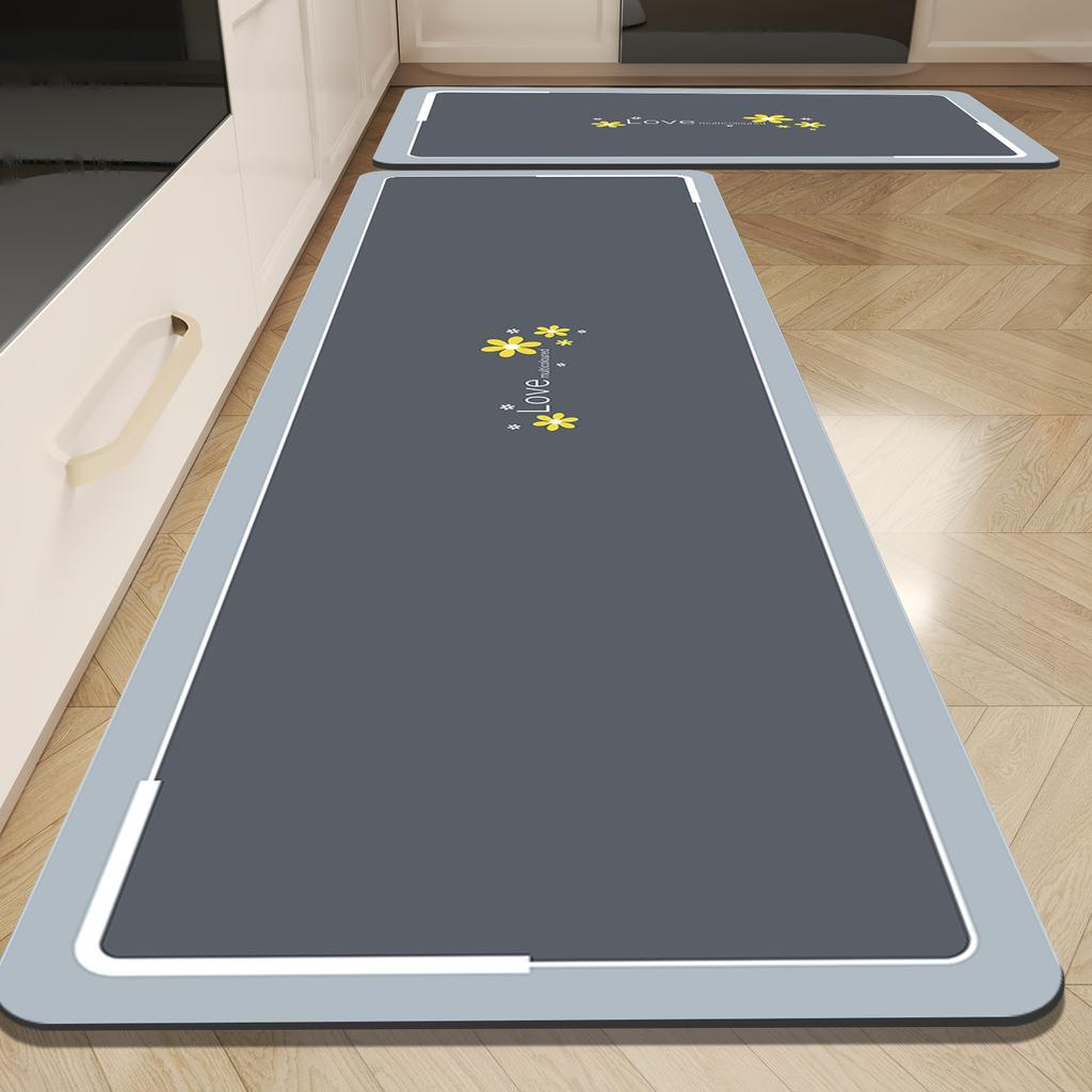Diatomite Kitchen Floor Mat Waterproof Long Area Kitchen Carpet For Living Room Hallway Kitchen Bathroom Rug Washable