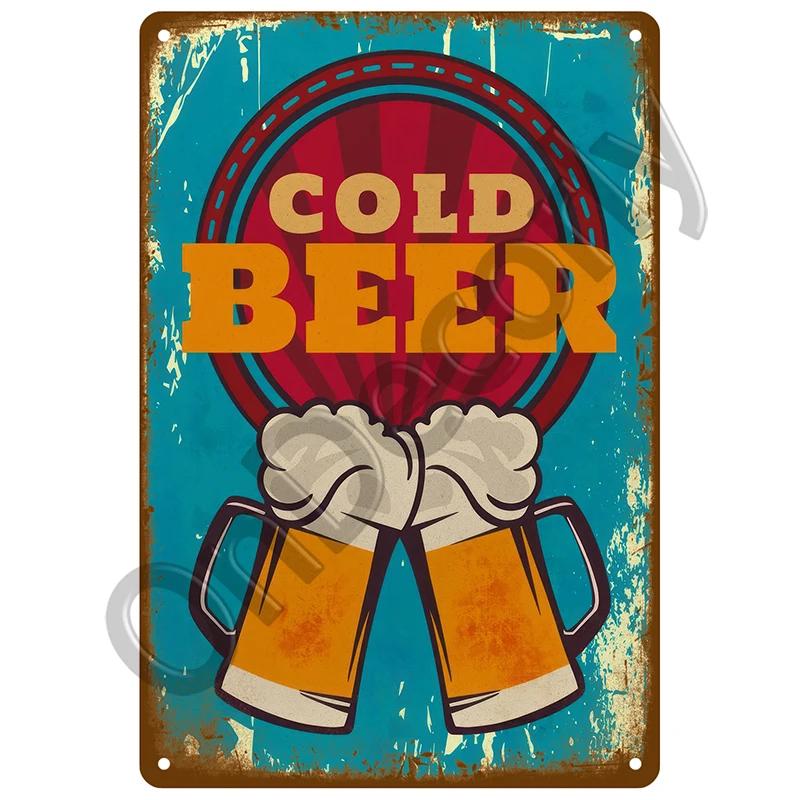 Vintage Tin Sign Wall For Pub Bar Man Cave Decorative Plates Decor Art Retro Drink Beer Wine Metal Sign Poster Whiskey Plaque