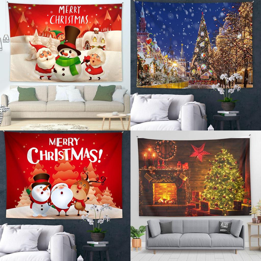 Elegant Polyester Blend Christmas Tapestry For Multiple Uses