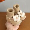 Autumn & Winter Baby Shoes: Unisex Non-Slip, Thick, Warm, Fleece-Lined Socks with Cute Cartoon Designs for 0-12 Months.