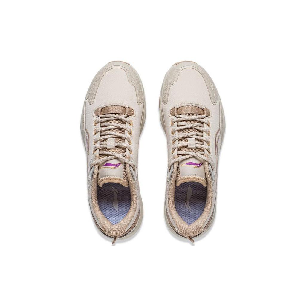 Li Ning Gundam Comfortable Casual Non-Slip Wear-Resistant Lightweight Low-Top Running Shoes Women sneaker Gray Brown ARNT012-3