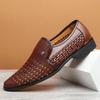 [Soft cowhide] Summer leather shoe leather breathable casual mesh men's shoes men's sandals genuine leather hollow hole shoes