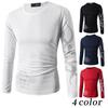 Premium Quality Fashion Men's Slim Fit O-neck Long Sleeve Muscle Tee T-shirt For Casual Wear