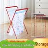 Portable Folding Trash Rack with Wooden Handle for Kitchen and Camping