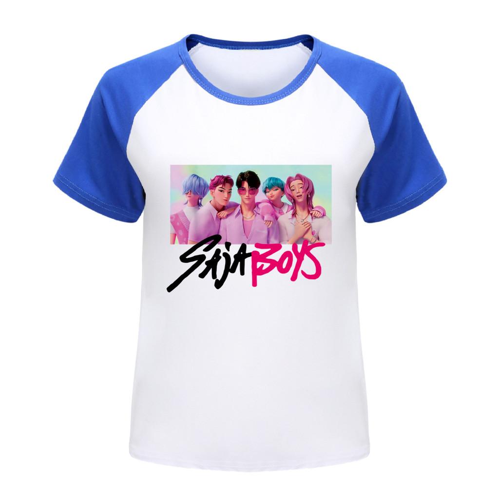 5028 Kids Girls Sajaboys Rumi Zoey Mira Print Raglan Short Sleeves T-Shirt