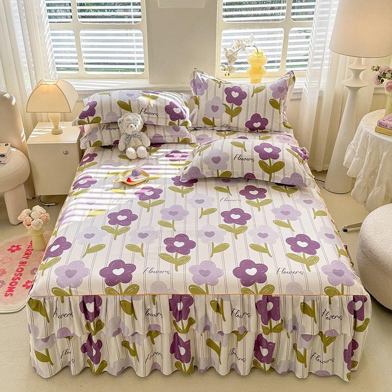 Gonna da letto principessa spazzolata in stile coreano - Copertura Simmons ispessita a doppio lato
