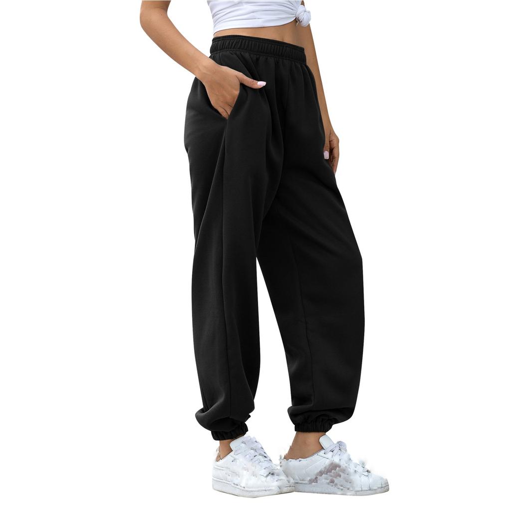 Women's /Winter Thickened Sport Basic Loose Drawstring Long Leg Pants