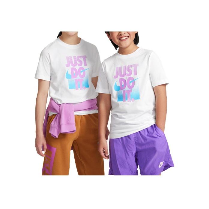 

Nike Kids T-Shirt With Letter Print Logo Round Neck Short Sleeve Kids Tops White DX9522-100 L