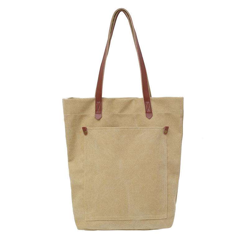 Unisex Retro Washed Canvas Shoulder Bag: Large Capacity, Korean Style, Versatile Harajuku Tote