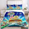 Set Biancheria da Letto Design Edizione Film SpongeBob 3 Pezzi Include Copripiumino e Federe, Adatto a Tutte le Stagioni F083