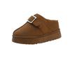 Korean version of the ladies plush lining-soft elastic muffin sole slippers home outdoor slippers thickened warm lightweight comfortable shoes
