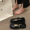 Mary Jane women's shoes 2025 summer new French platform loafers versatile single shoes British style square head small leather shoes