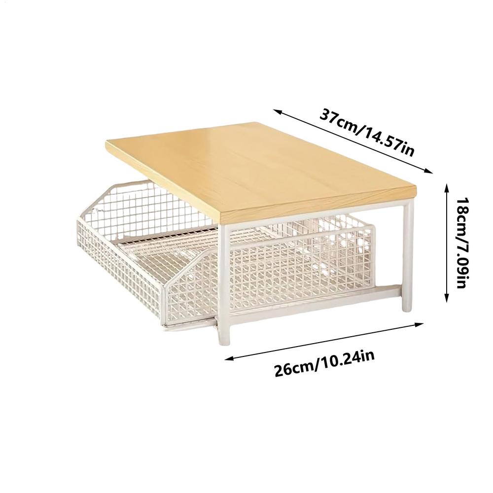 Modern kitchen microwave rack storage rack sturdy solid wood and metal structure space-saving countertop storage rack
