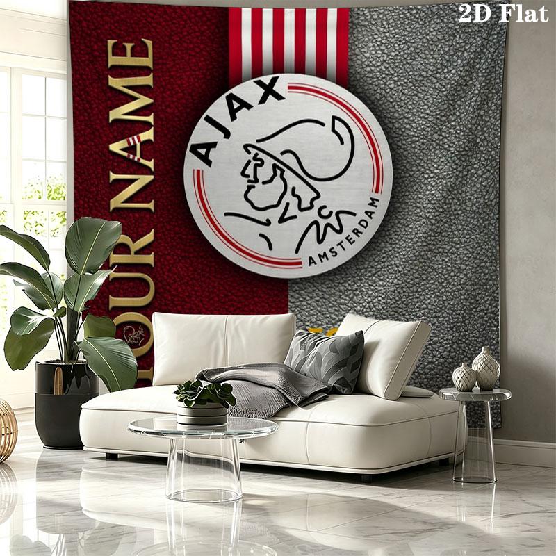 AFC Ajax Custom Name Wall Tapestry Aesthetic Wall Hanging Printed Fabric Blanket Decorative Tapestries for Bedroom Living Room Home Decor