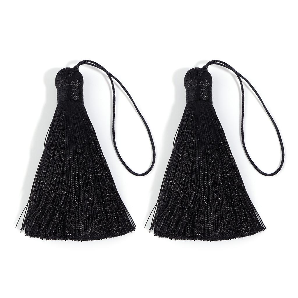 6pcs 82cm Long Silk Tassel Fringe Brush Handmade Soft Mini Tassels with Loops For DIY Craft Jewelry Making Souvenir Bookmark