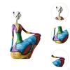 Sculpture féminine de yoga Statue abstraite de femme en résine pour bureau étagère salon 14,5 cm x 10,4 cm x 23 cm