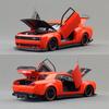 1/32 Scale Dodge Challenger SRT Hellcat Toy Car for Children Super Sport Model Diecast Vehicle Miniature Sound & Light Collection Gift