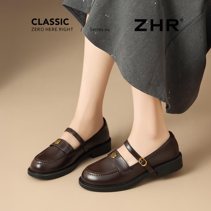 ZHR Women's Retro Buckle Loafers