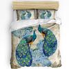 Peacock Flower Hydrangea Retro Duvet Cover With Pillow Case Custom 3pcs Bedding Set Quilt Cover Double Bed Home Textile