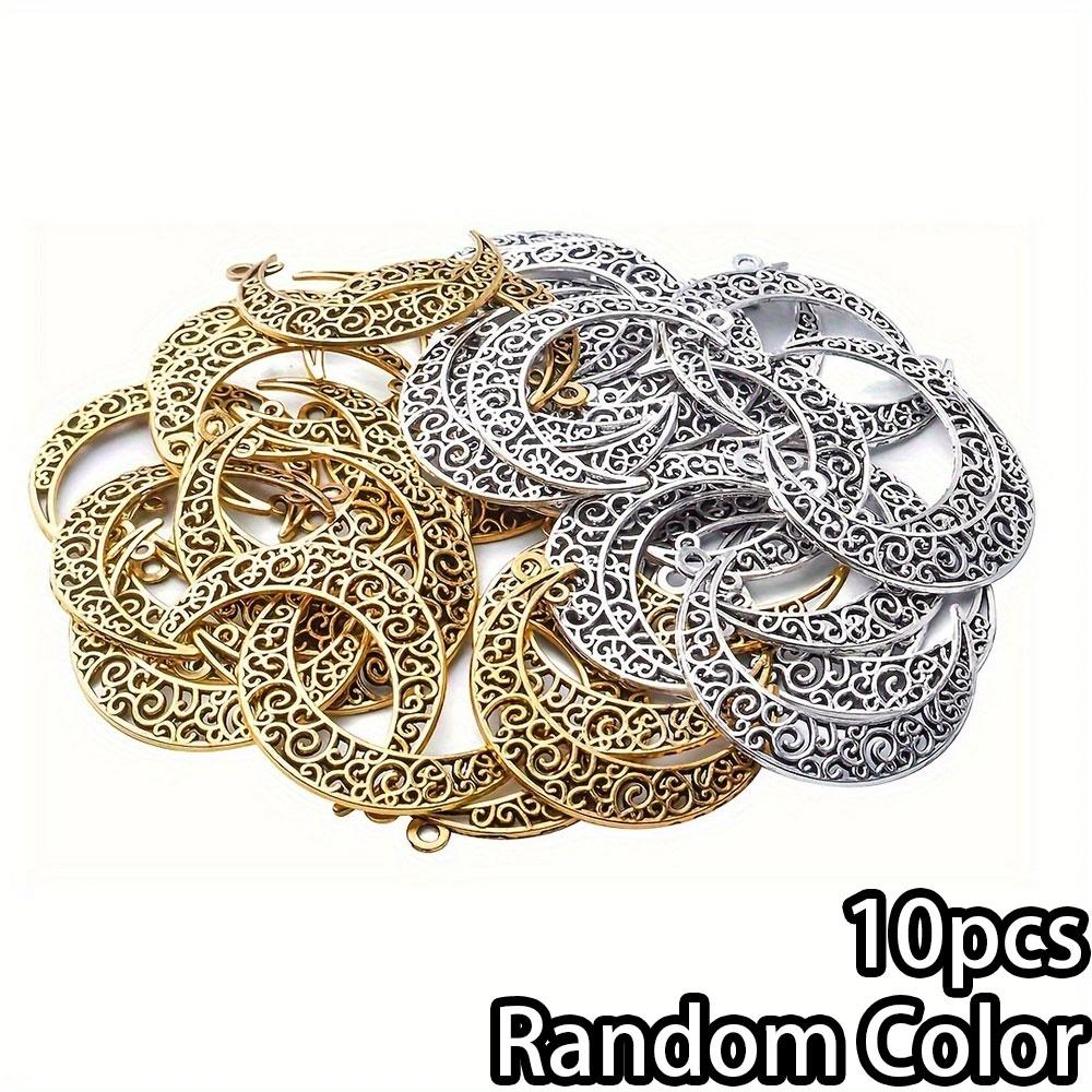 5/10/20pcs Simple Hollow Moon Small Pendant Hollow Crescent Alloy Pendant Necklace Bracelet Foot Chain Phone Chain DIY Jewelry Making