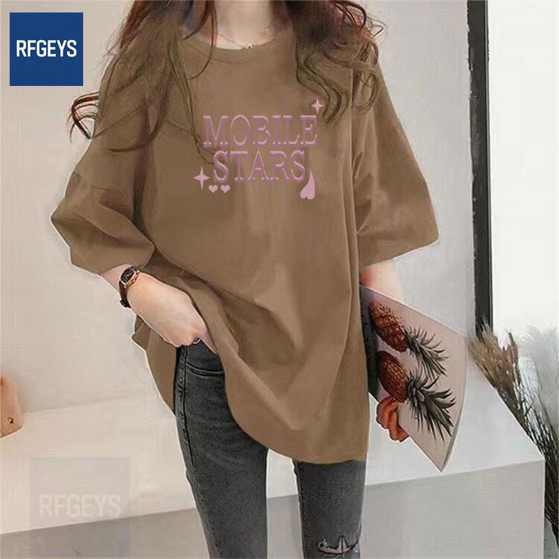 Plus Size Women's European Style Round Neck T-Shirt - Trendy, Loose, Slimming Short Sleeve Summer Top
