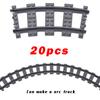 20 STK MOC Byklosser Tog Fleksible Byggedeler Jernbane Kurvespor R120 Byggeklosser Modelltilbehør Kompatibel